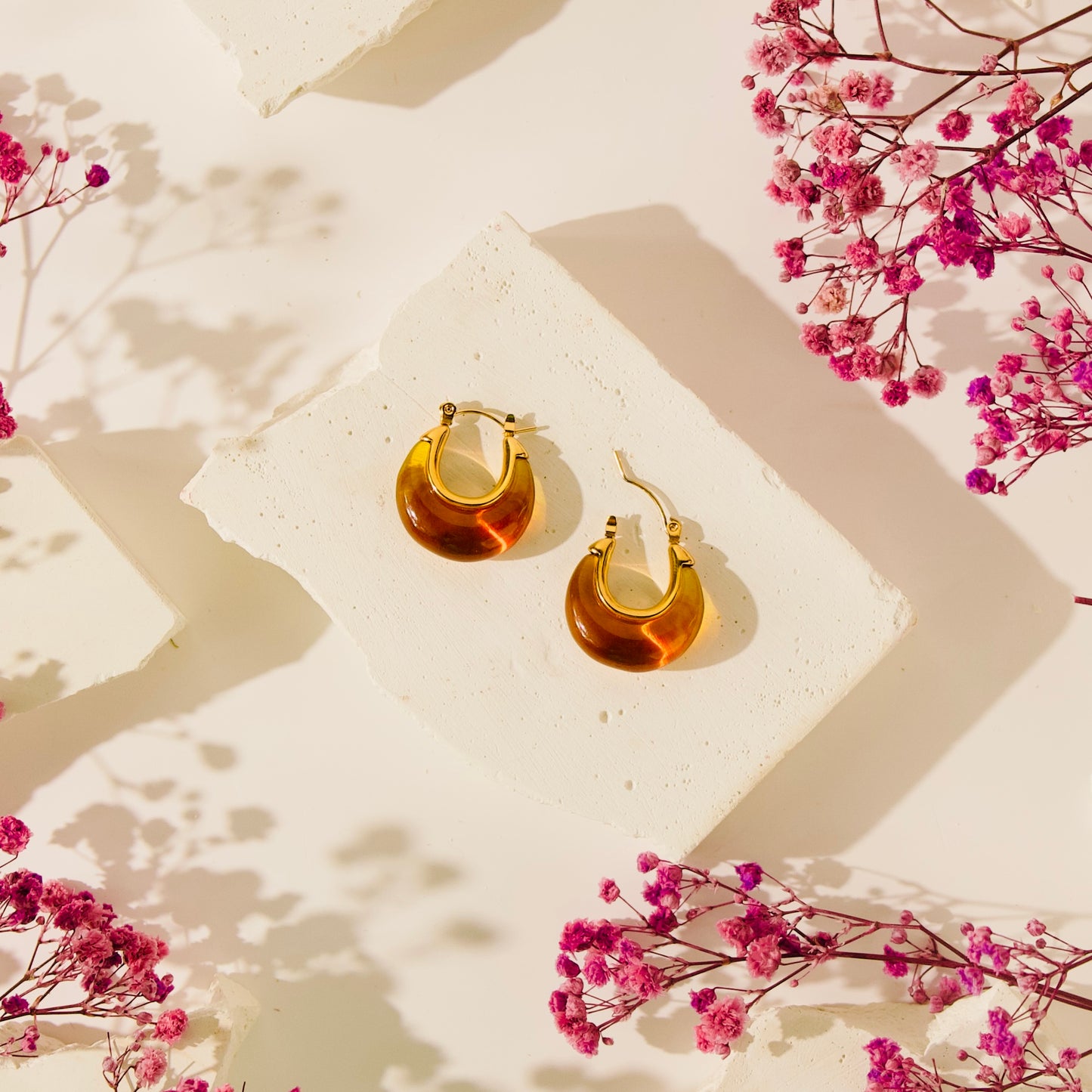 Orange Resin Earrings