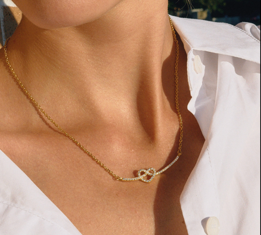 Long Heart Knot Necklace