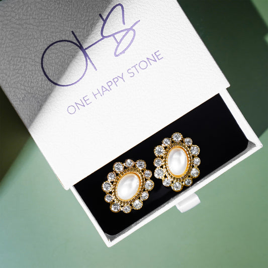 Royal Round Pearl Studded Earrings