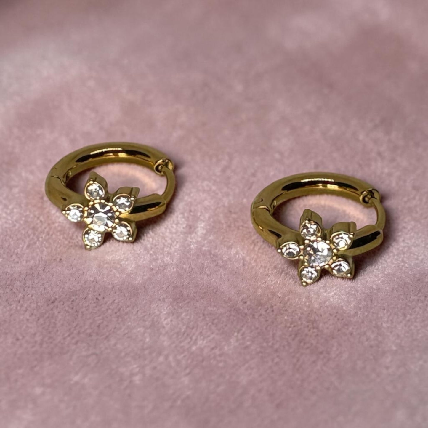 Floral Studded Hoops