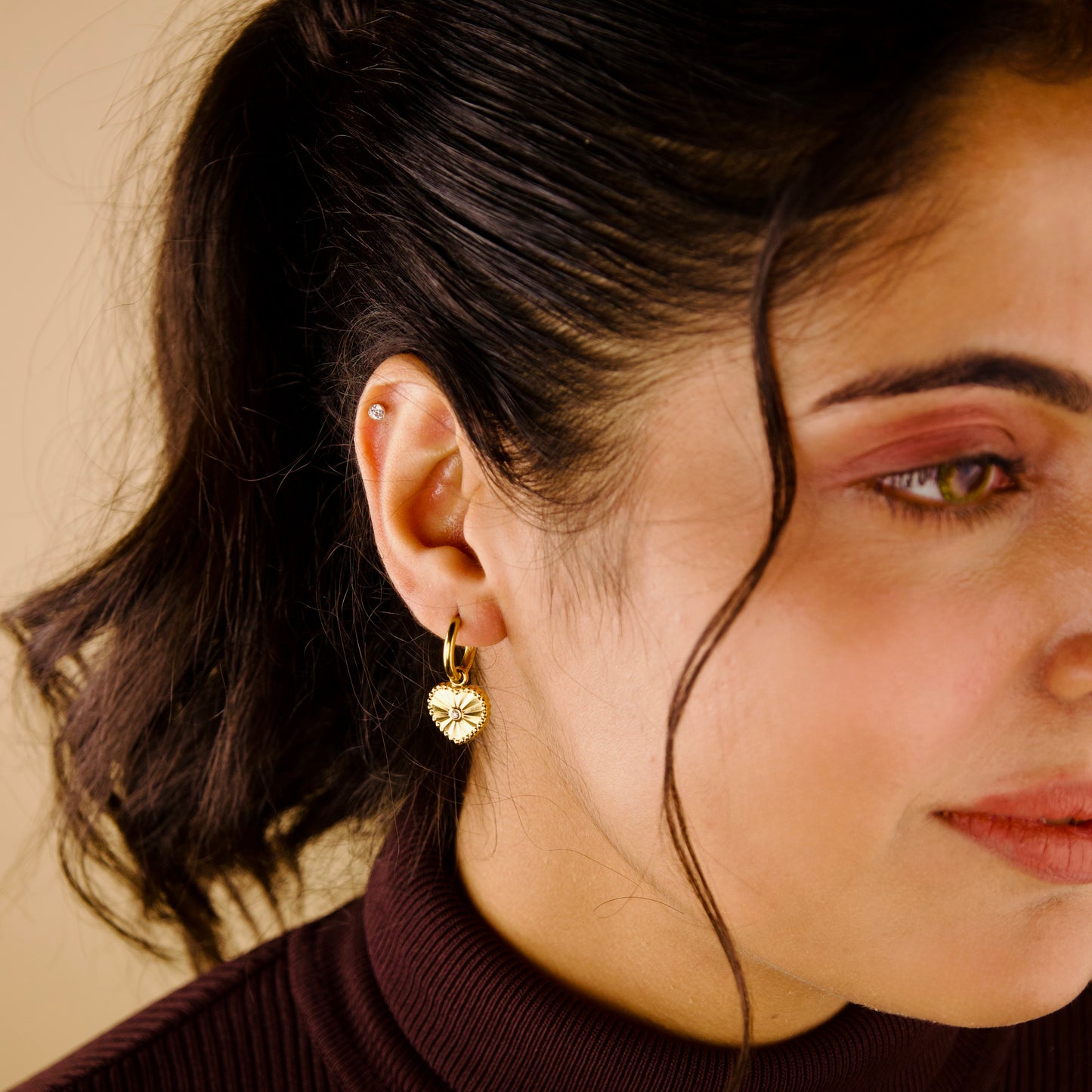 Heart and Hoop Earrings