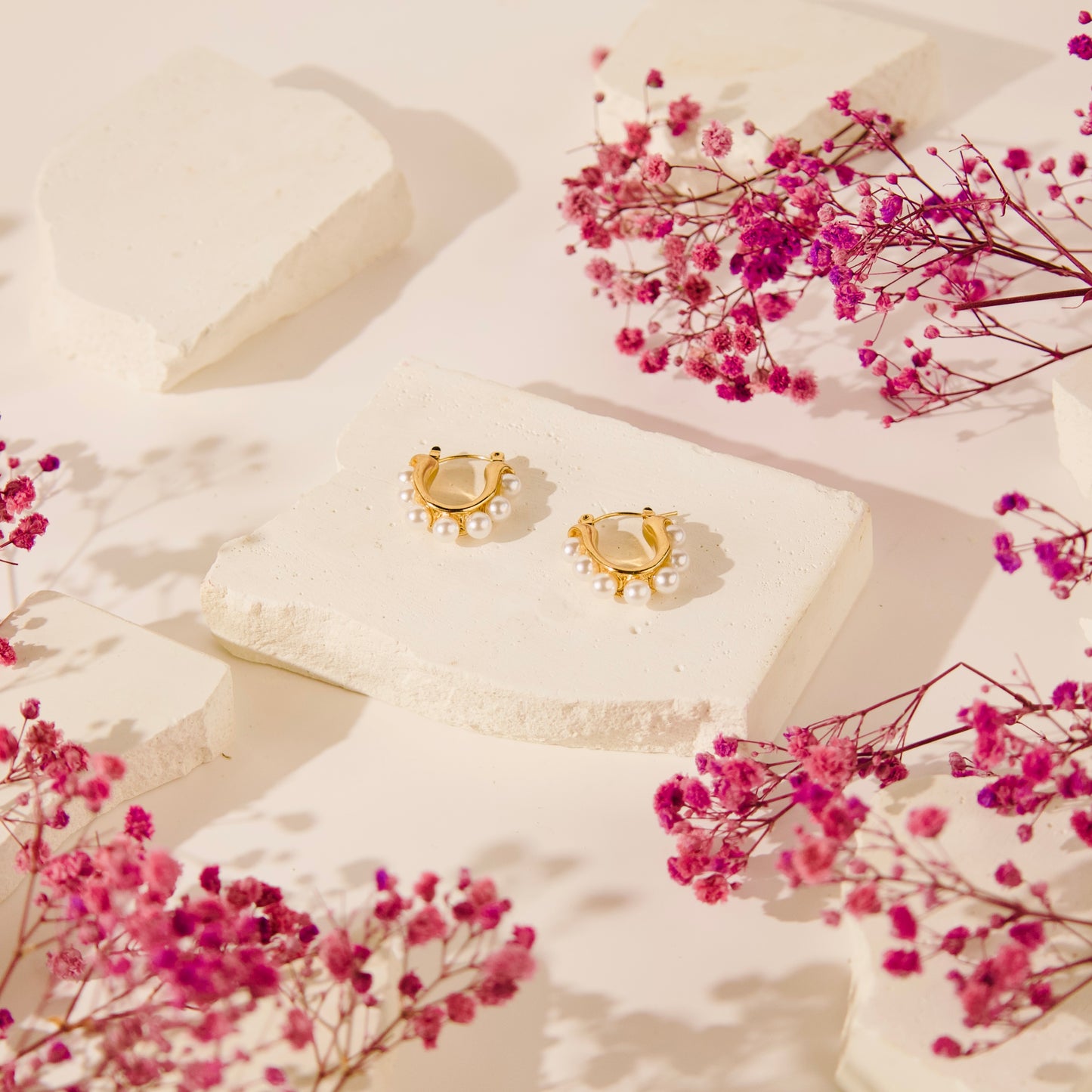 Pearl Hoops Earrings