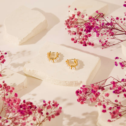 Pearl Hoops Earrings