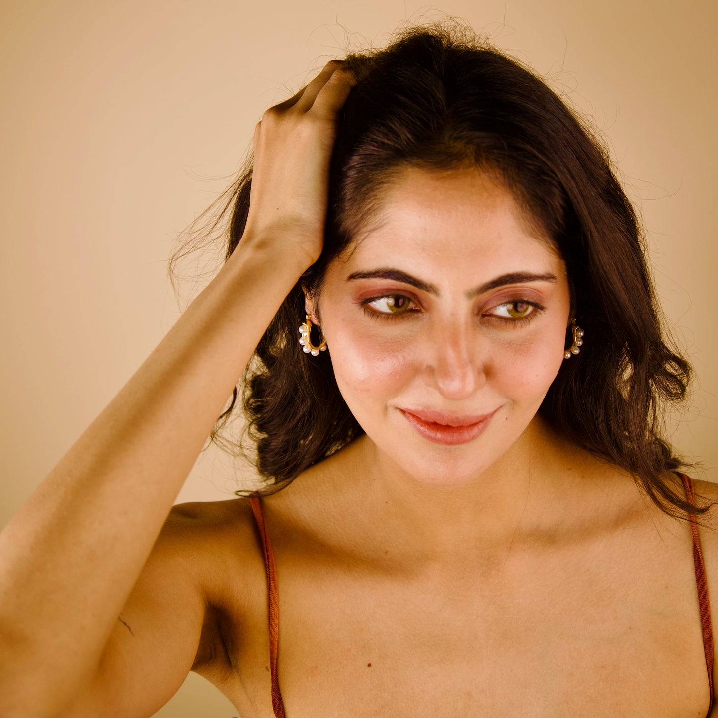 Pearl Hoops Earrings