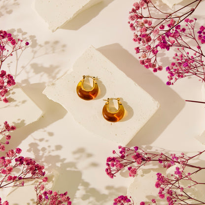 Orange Resin Earrings