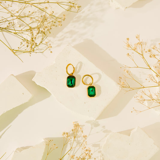 Emerald Green Sparkle Earrings