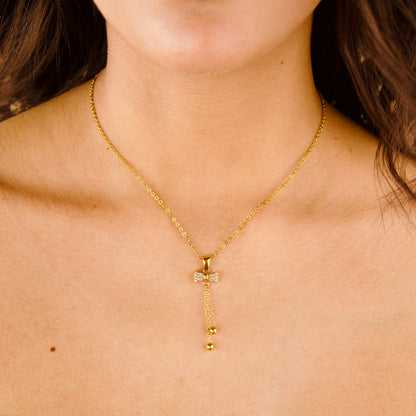 Studded Bow Necklace