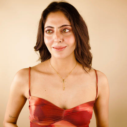 Studded Bow Necklace