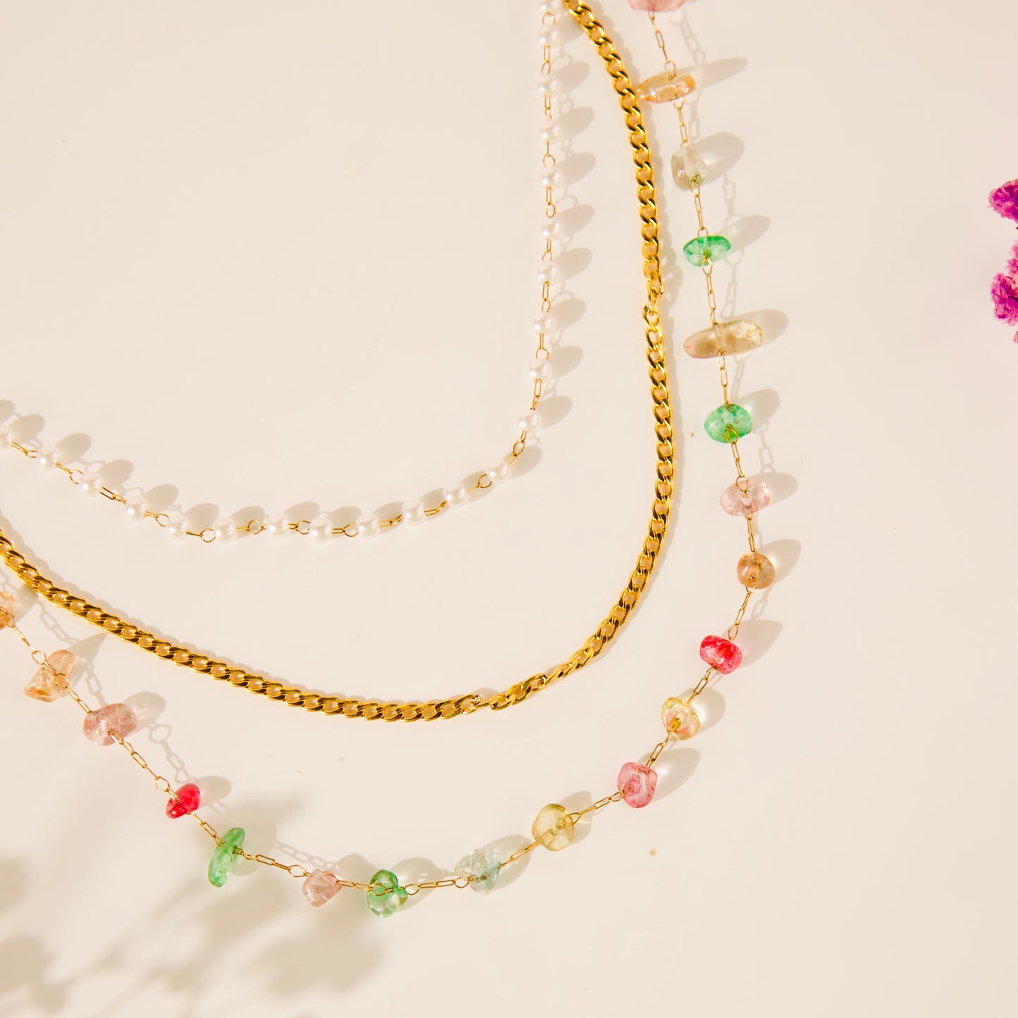 Rainbow Multi Chain Necklace