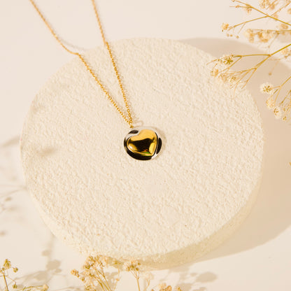 Dual Tone Heart Necklace