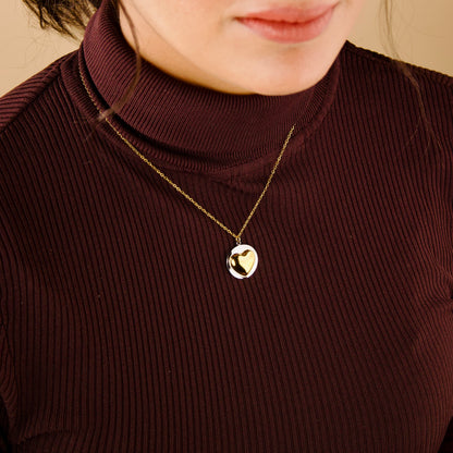 Dual Tone Heart Necklace