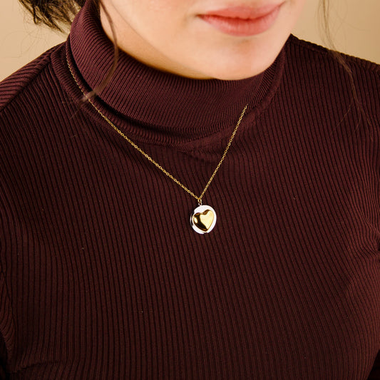 Dual Tone Heart Necklace