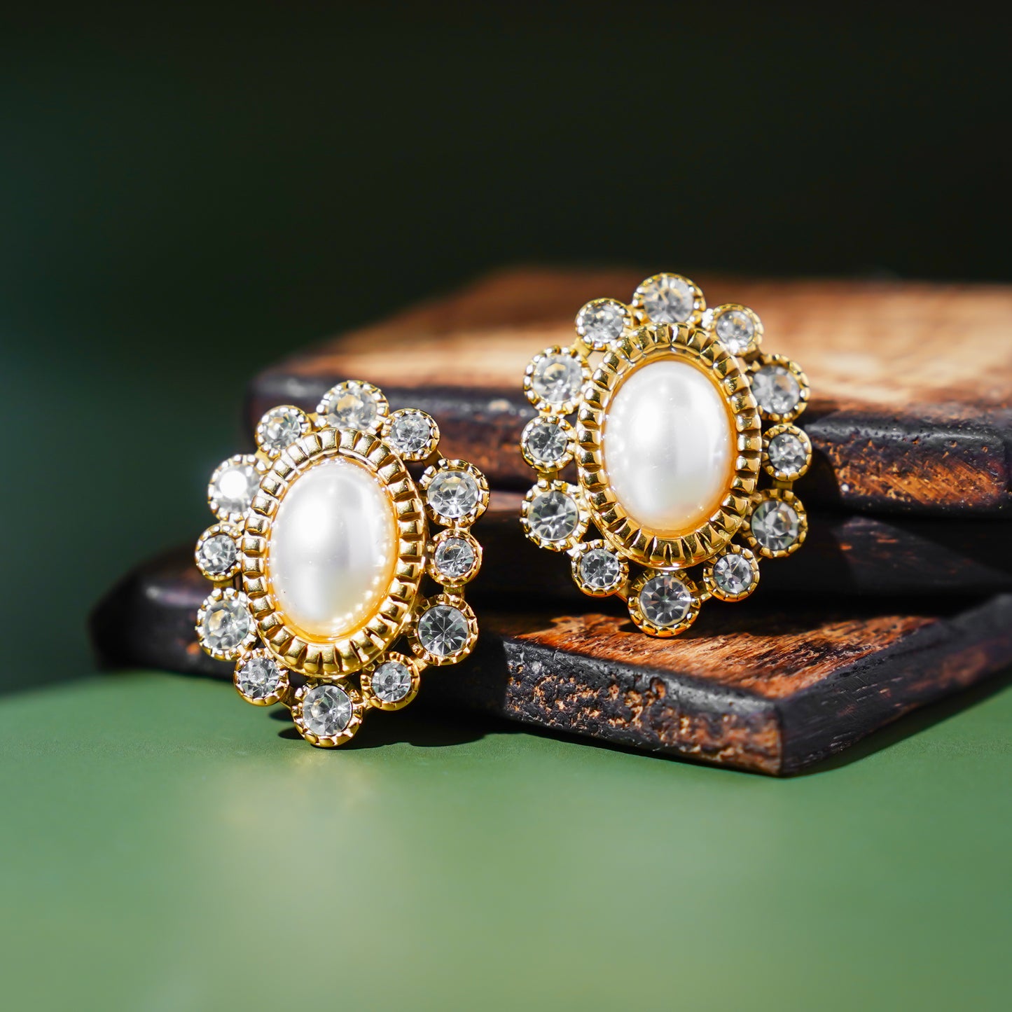 Royal Round Pearl Studded Earrings