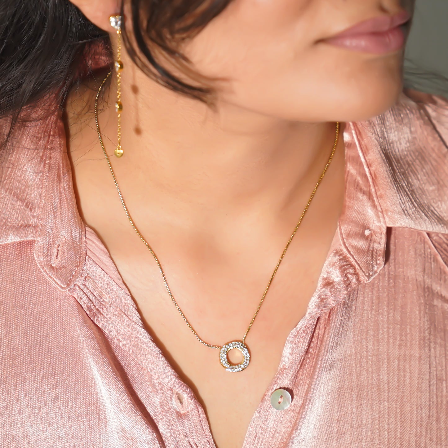 Studded Swirl Necklace