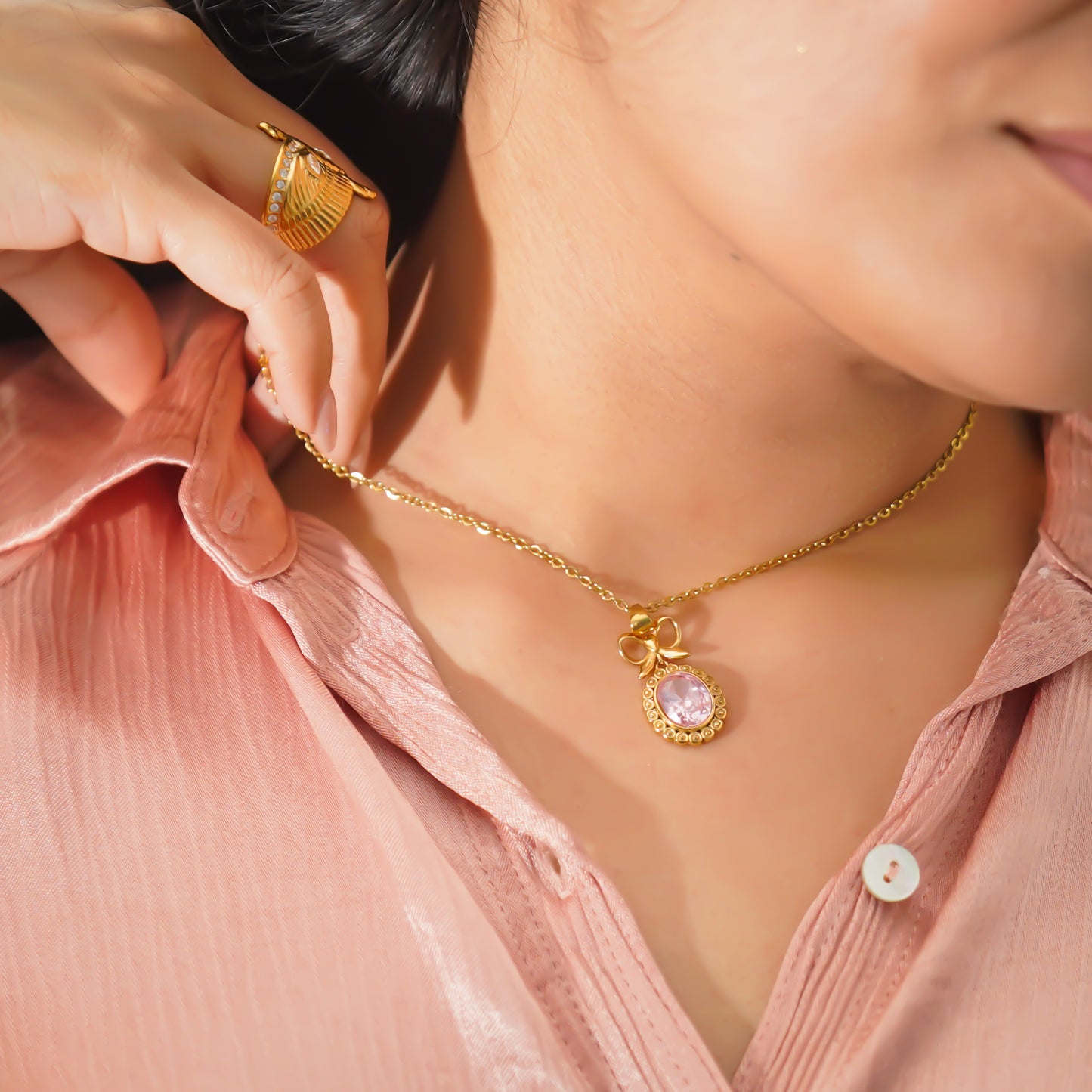Pink Stone Pendent